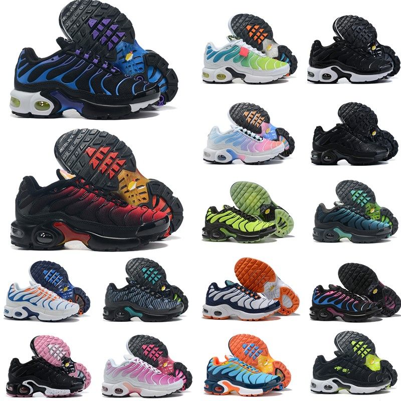 

boys running Plus TN enfant girls tns basketball shoe designer Children baby kid youth toddler high sneaker trainers black Sports, 10