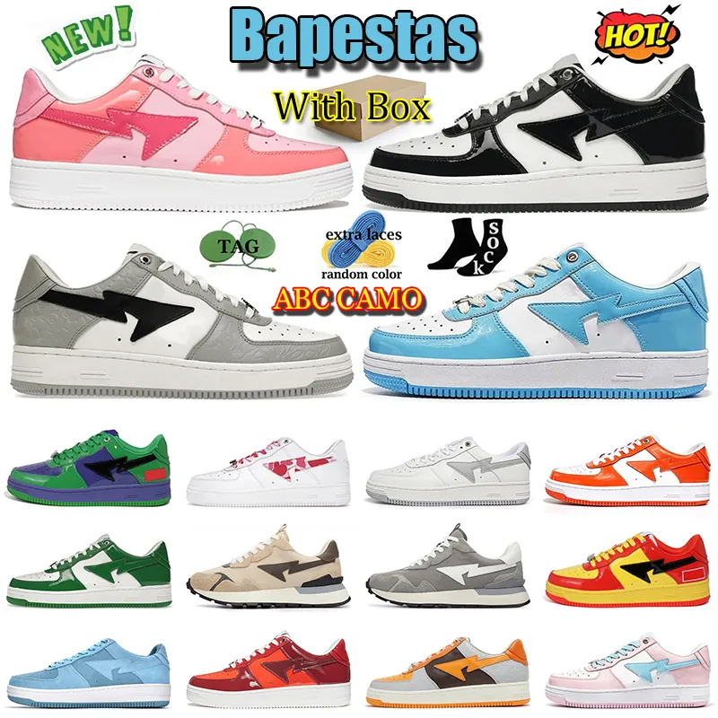 

With Box Casual Shoes Casual shoes Sk8 Retro Men Women bapesta Shoe A Bapestas Sta Low ABC Camo Stars White Green Beige sude Red Black ge Sax mens trainers Plateforme, 36-45 low suede heel white