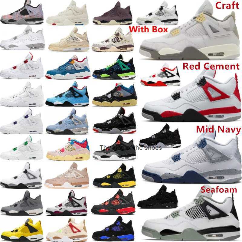 

2023 OG Craft Military Black Cat 4 Basketball Shoes 4s Seafoam Midnight Navy Fire Red Sail Thunder Oreo Infrared Bred Canvas Gum Cool Grey Cherry, 11s space jam
