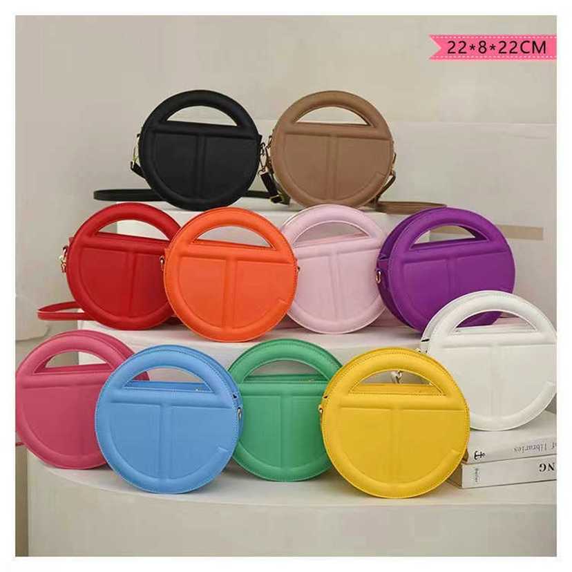 

handbag 2023 Fashion women's bag leather quality handbag fashionable shoulder Large single-shoulder portable embossed letters messenger Hands round Bag, Black12