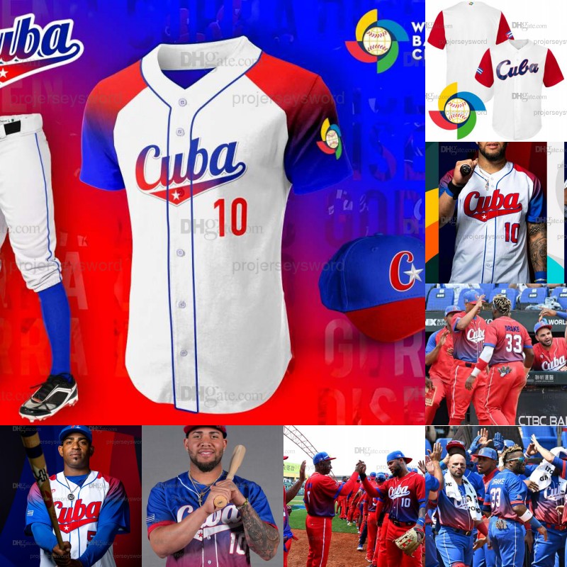 

2023 World Baseball Classic Jersey Team Cuba WBC Luis Robert Yoan Moncada Ronald Bolanos Roenis Elias Miguel Romero Andy Ibanez Yoenis Cespedes Yeudis Reyes Jerseys, 2017 youth white s-xl