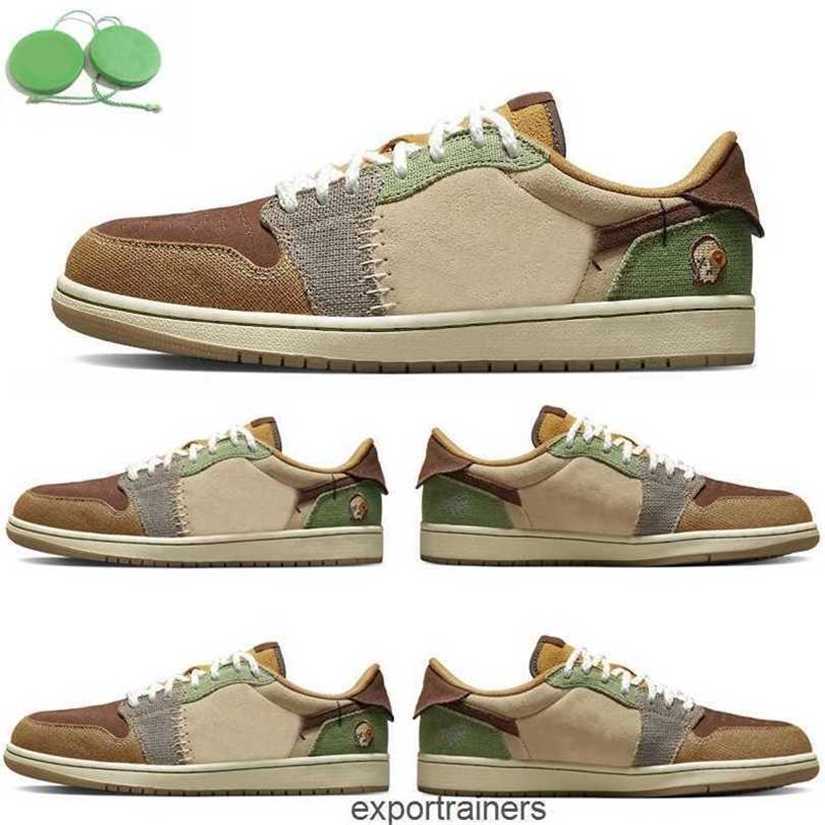 

Zion Williamson x Voodoo Mens Basketball Shoes 1 1s Low Sneaker DZ7292-200 Flax Muslin Fauna Brown Green Sesame Moon Fossil Men Women AUV9