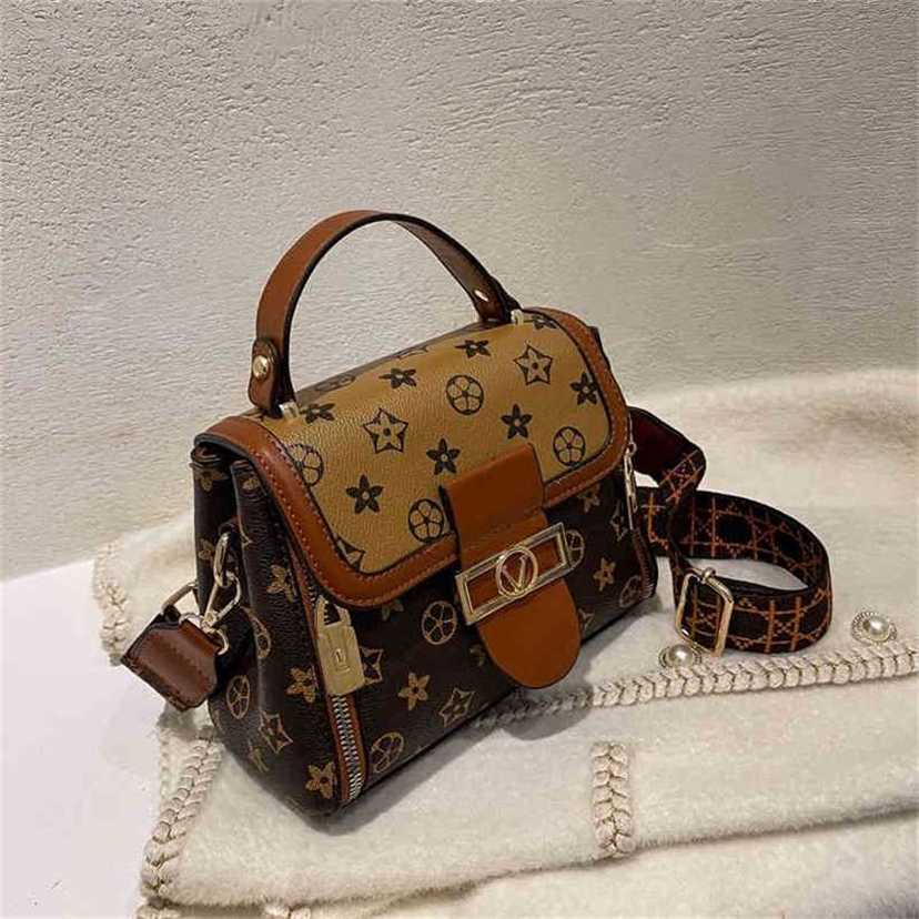 

handbag 2023 Fashion women's bag leather quality Handbag old flower letter texture backpack style shoulder diagonal women's square Bag, Time-honored methods