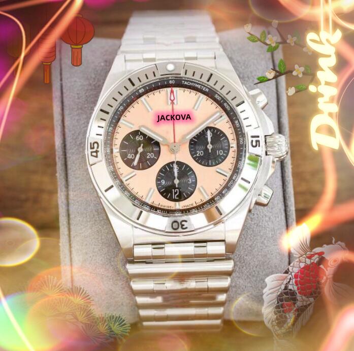 

Crime Premium Mens Full Functional Watches Quartz Movement Male Time Clock Watch Stainless Steel Band Sapphire Glass Six Stiches Stopwatch Wristwatch, As pic