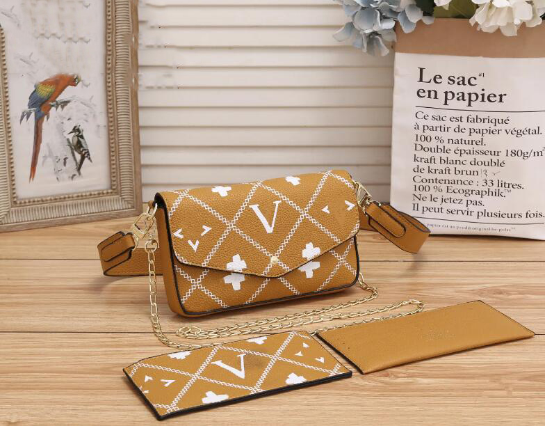 

Top 3pcs set Women Shoulder bags Classic Luxury designer handbag Pochette Bag Leather Handbags handbag Clutch Tote Messenger Shopping Purse, Price differences