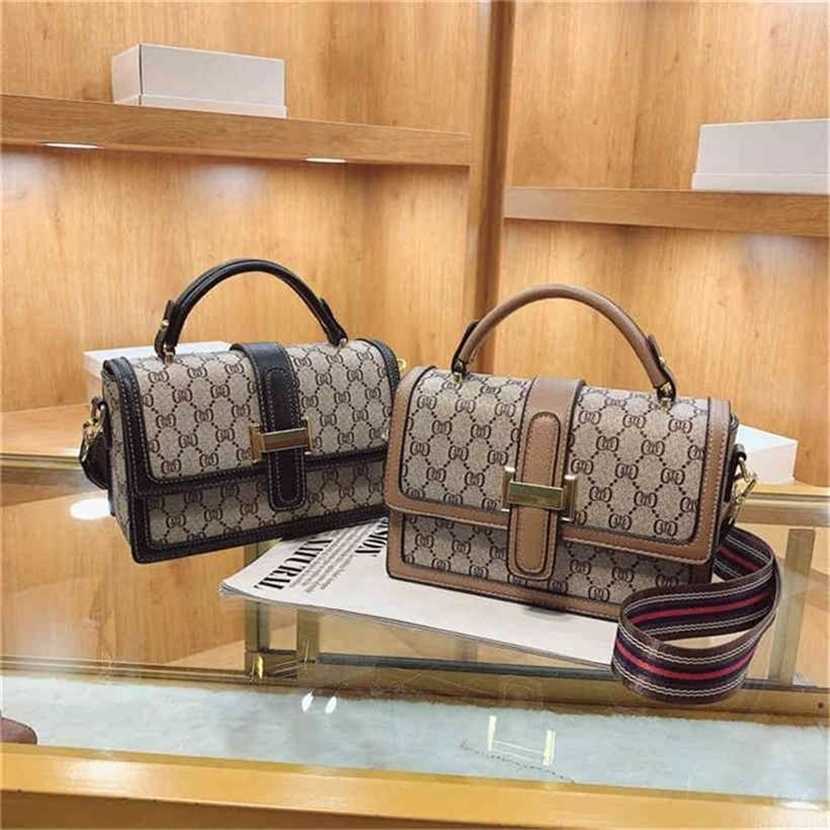 

handbag 2023 Fashion women's bag leather quality Handbag sense version fashionable light luxury portable square Bag, Khaki5