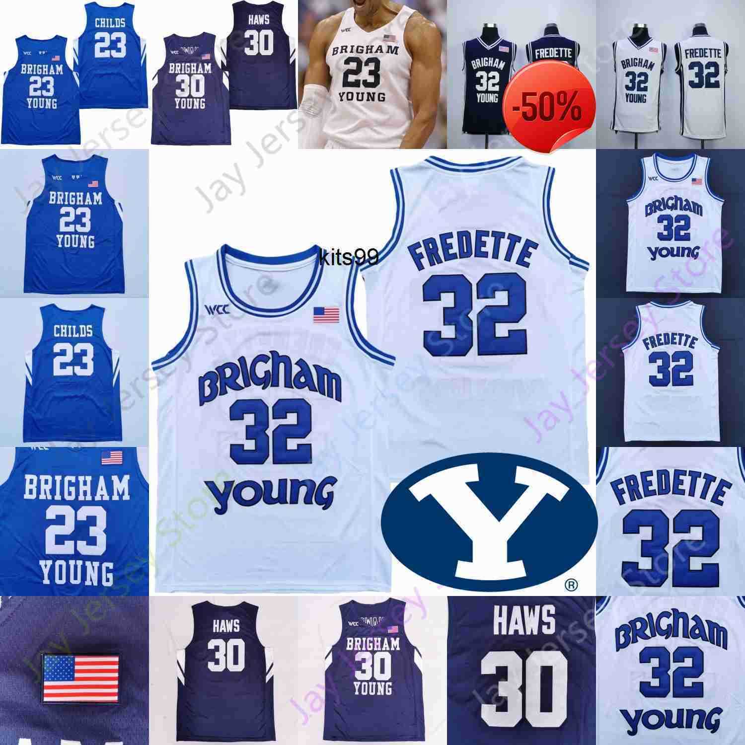 

BYU Brigham Young Cougars Basketball Jersey NCAA College Jimmer Fredette Alex Barcello Te'Jon Lucas Spencer Johnson Gavin Baxter Caleb, Blue