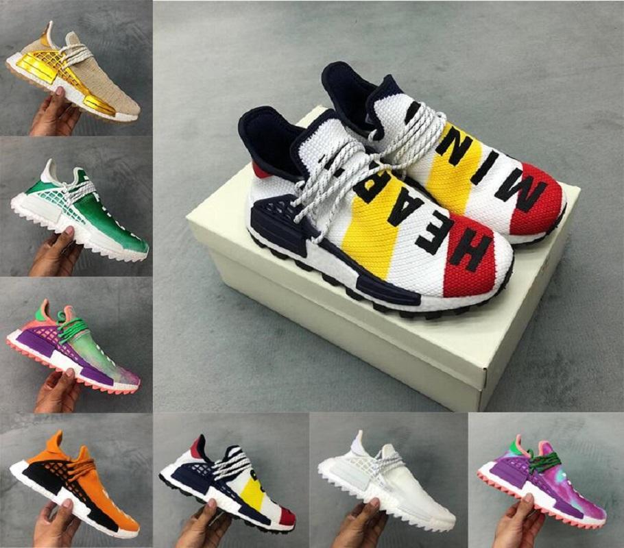 

With Box NMD Human Race Hu Trail Running Shoes Pharrell Williams Infinite Species BBC Scarlet Oreo Yellow Mens Women Sneakers T yeezzys bex