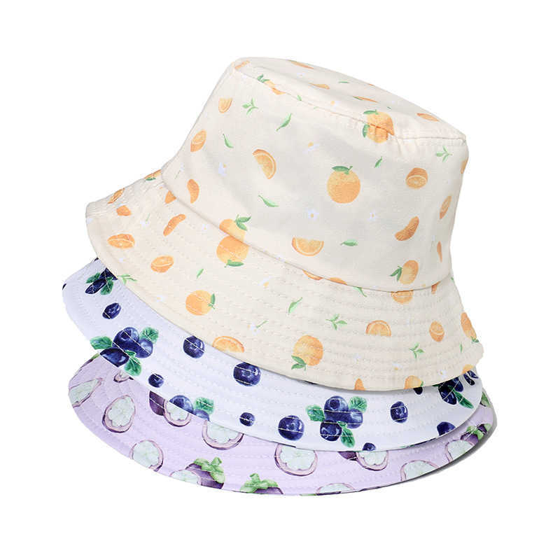 

HBP Ins Wide Brim Hats Korean Cute Fruit Printing Bucket Hats for Women Summer All-match Casual Trend Sun Basin Cap Female Bob Panama Gorros Mujer P230311