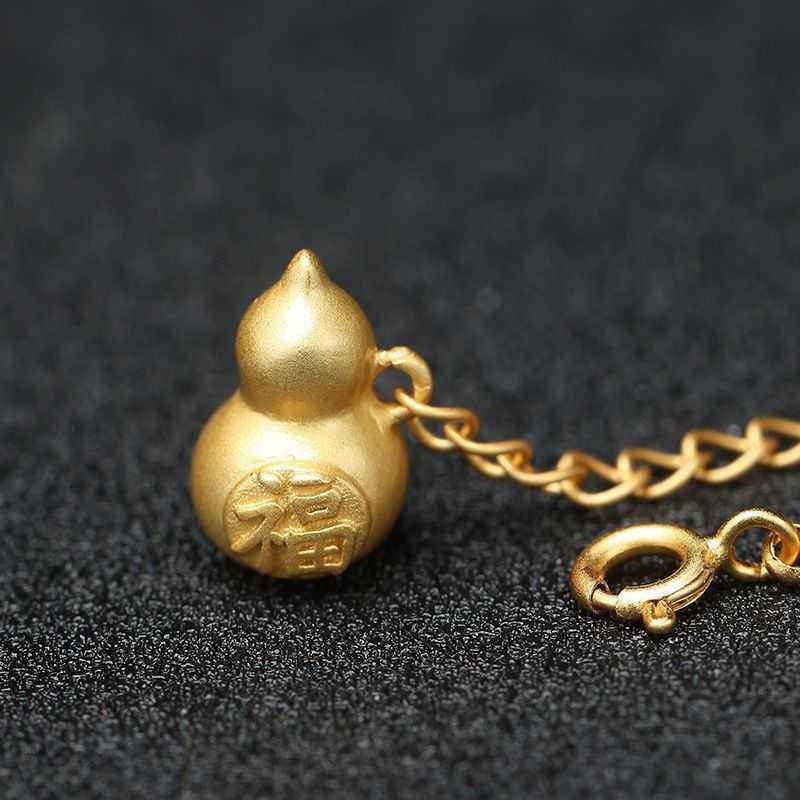 

Bracelets 2022 new Hetian Ping An clasp female ins small design simple auspicious gourd bracelet link A