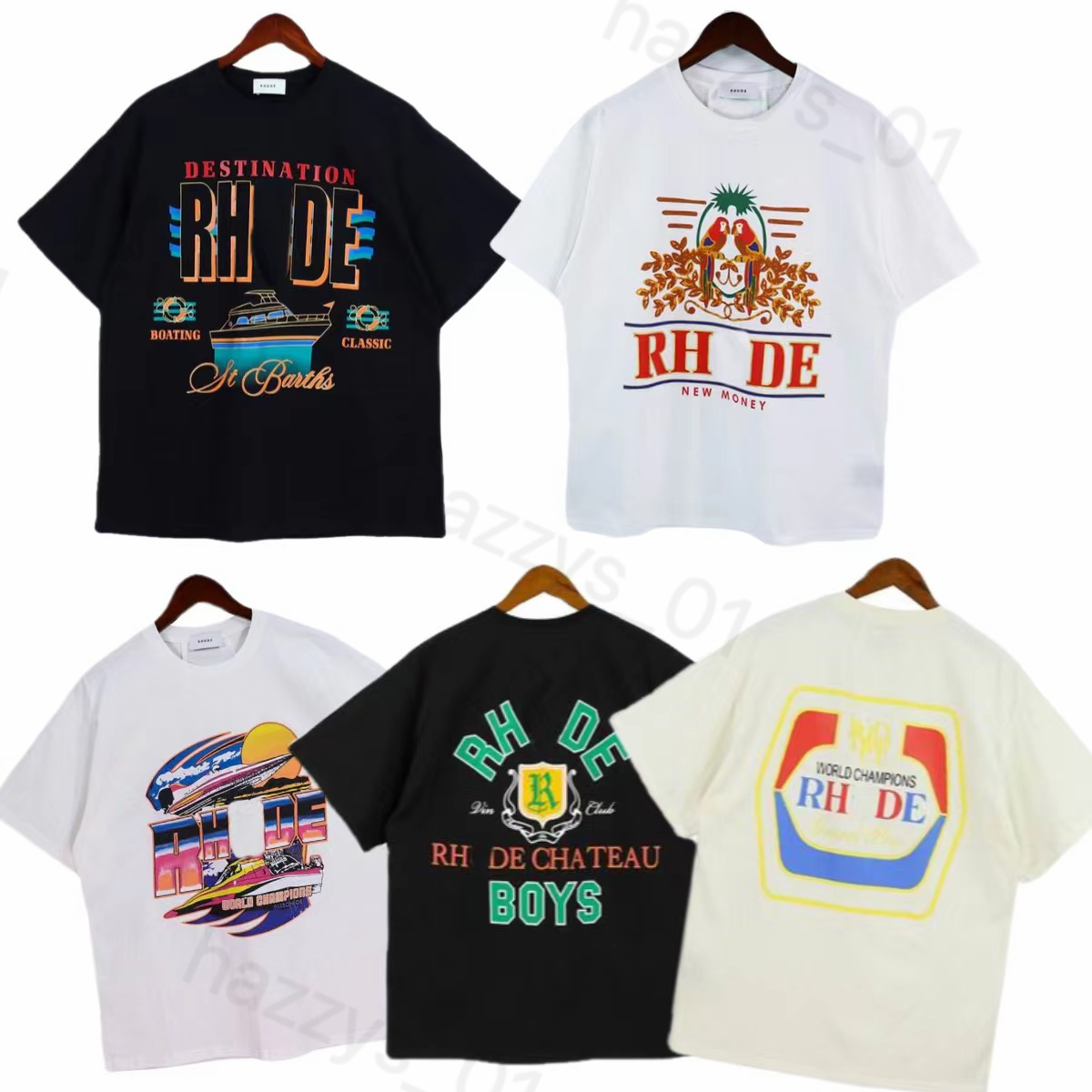 

2023 Top Designers Rhude Mens T Shirts summer Fashion designer tshirts Street Casual Short Sleeve Beach Style tees Cotton printing shirt