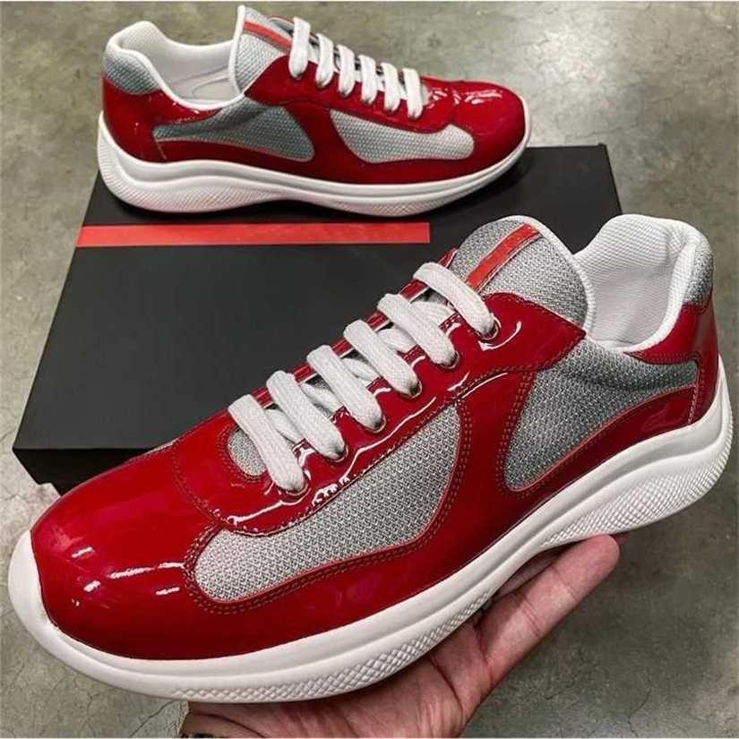 

Perfect Americas Cup Designer Sneakers Shoes Patent Leather and Nylon Sports Luxury Mens Skateboard Runner Casual Outdoor Walking NC3I, 11