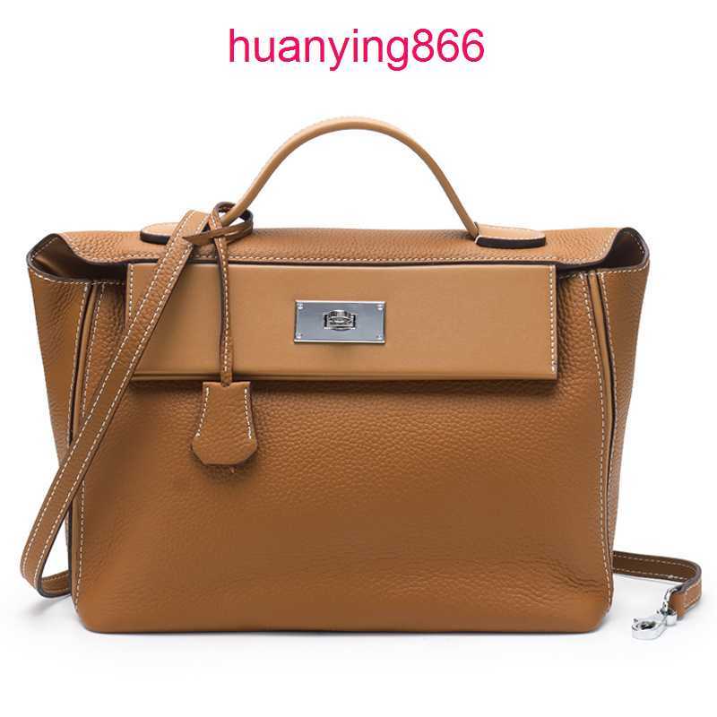

Herms's Bags for Designer Woman New Top Layer Cow Leather Kelys's Women's Togo Lychee Pattern h Family Buckle Shoulder Handbag 1 4APV, Black small