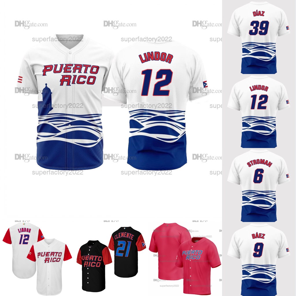 

In Stock Team Puerto Rico 2023 World Baseball Classic Jersey WBC Francisco Lindor Javier Baez Carlos Correa Edwin Diaz Marcus Stroman Enrique Hernandez Lugo Molina, Coolbase white