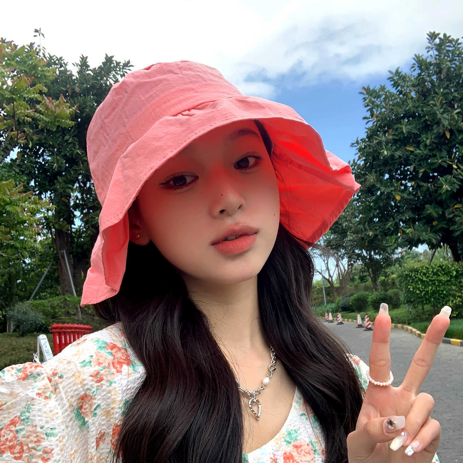 

HBP Summer Wide Spring Brim Hats Tide Thin Big-brimmed Fisherman Hat Female Solid Color Net Red All-match Sunscreen Sun Hat Bucket Hat P230311, Rose red