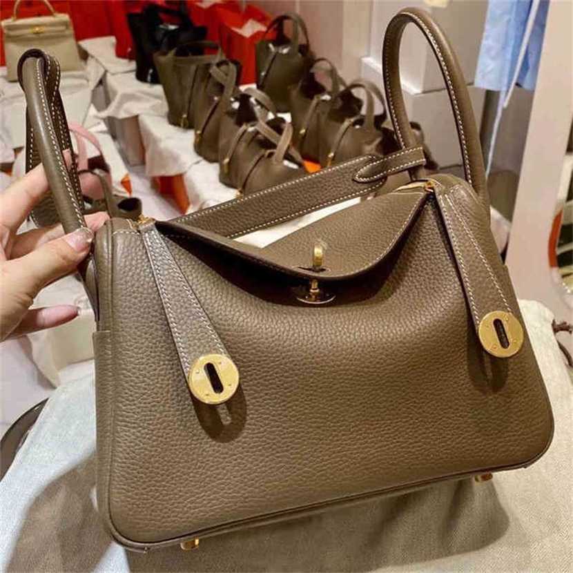 

handbag 2023 Fashion women's bag leather quality Handbag top leather women's shoulder portable simple Bag, Elephant grey 20cm