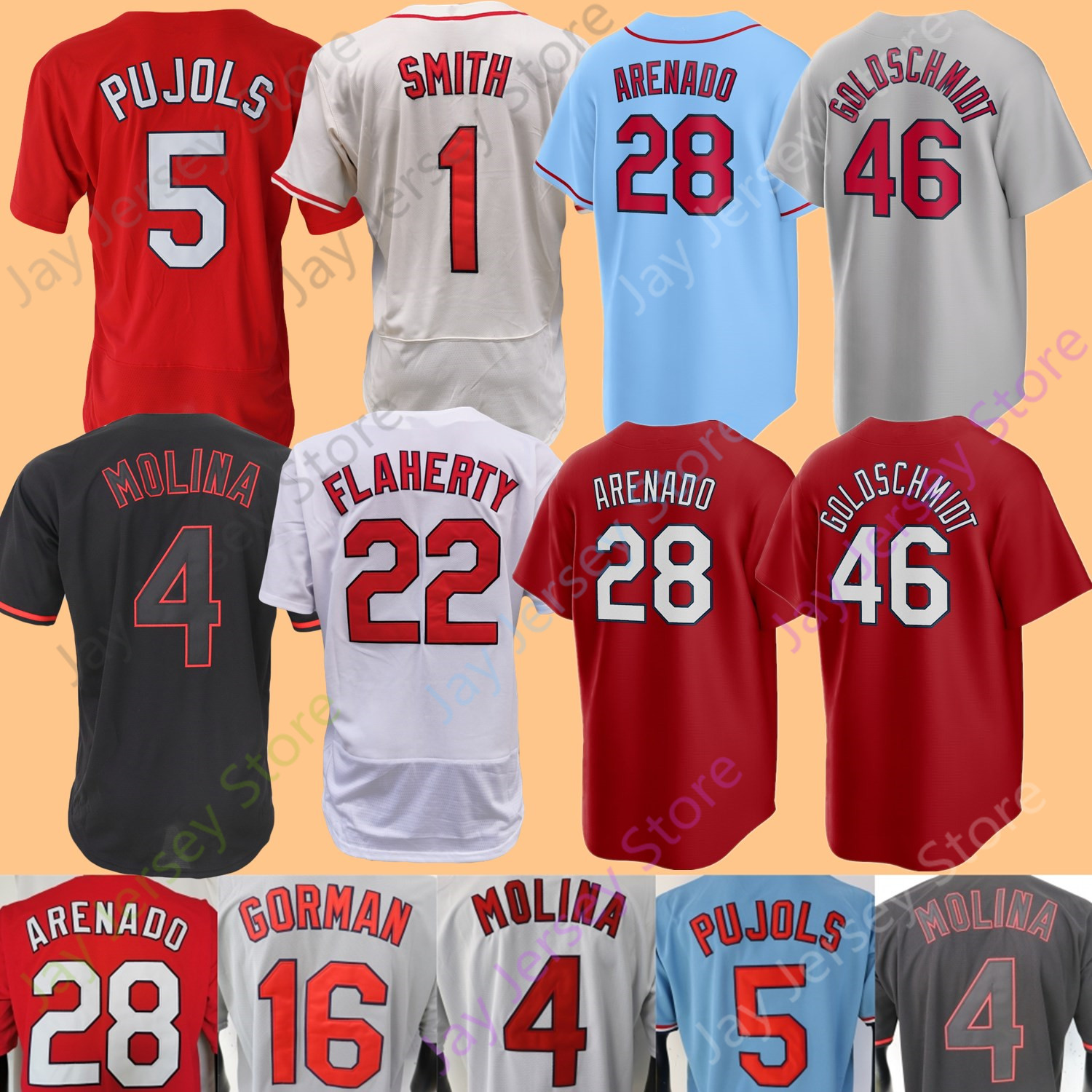 

Baseball Jersey Lars Nootbaar Nolan Arenado Stan Musial Adam Wainwright Paul Goldschmidt Pujols Yadier Molina Ozzie Smith Contreras DeJong Edman Gorman Walker, Player's versions cream