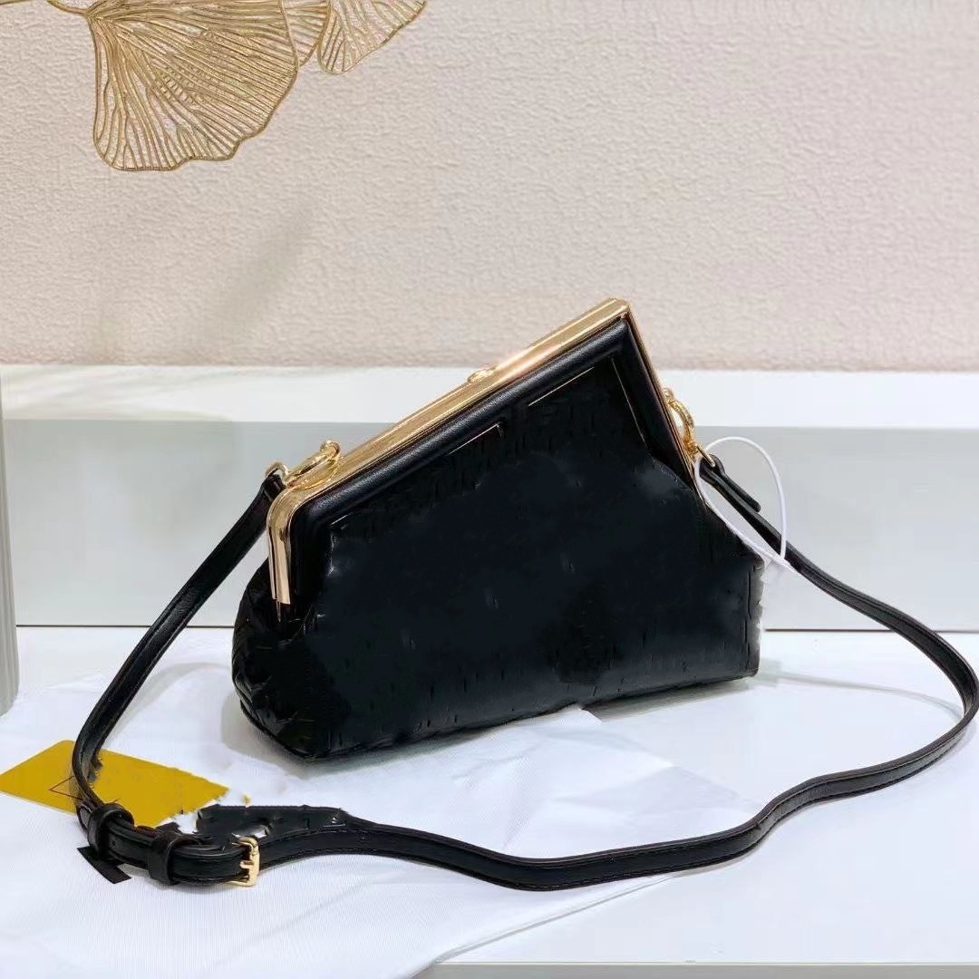 

Designer Handbags 2023 Clutch Bag Metal Hemming Genuine Leather New Fashion women handbag, Black