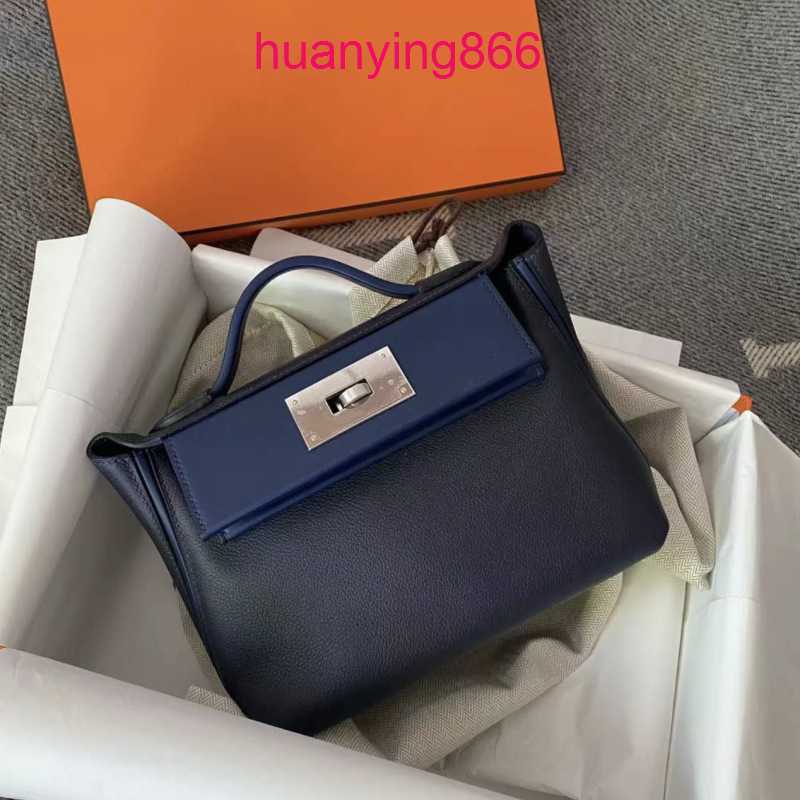 

Herms's Bags for Designer Woman New Color-blocking 2424 mini Kelys's Pumpkin Midnight Blue Doctor One Shoulder Cross Arm Carrying 1 KC9N, Color-block 2424 new colors are not