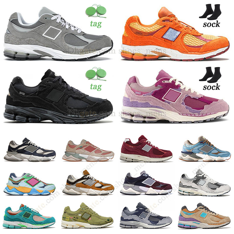 

2000r top quality women casual shoes designer mens protection pack black phantom peace be the journey light smoke grey pink purple 9060 Bricks Wood Rain Cloud Sneaker, C3 protection pack pink 36-45