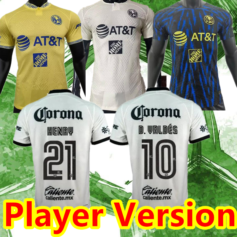 

player version 22 23 Club America Home Away Soccer Jerseys 2022 2023 UNAM Third LEON HENRY Camisas de Futebol M.LAYUN G.OSHOA R.Martinez Football Shirts, 22-23 home patch