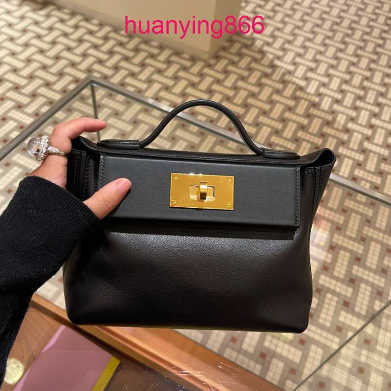 

Original Edition 8a Bags Designer for Herms's Woman 2023 New h Family 2424 mini Kaili Handmade Waxed Cow Leather Dumplings Portable Women N0X7, Black - 2424 dumplings (handmade wax