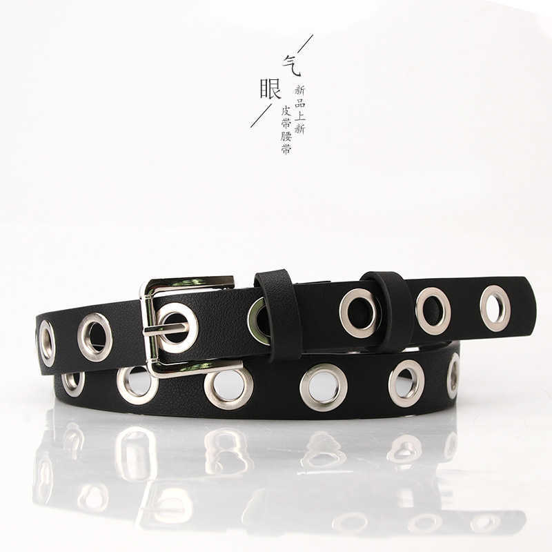 

Unisex Punk PU Waist Chain Belt: Hollow Design, Eye-Catching Buckle, Stylish Decoration for Jeans & More, Black
