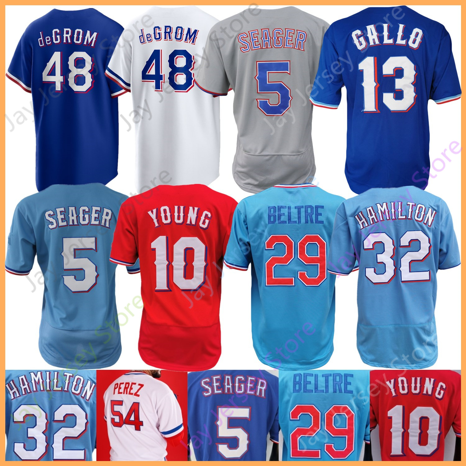 

Custom Baseball Jersey Corey Seager Jacob deGrom Adolis Garcia Nathan Eovaldi Marcus Semien Perez Ryan Ivan Rodriguez Beltre Hamilton Michael Young Gray Odorizzi, Player's versions white