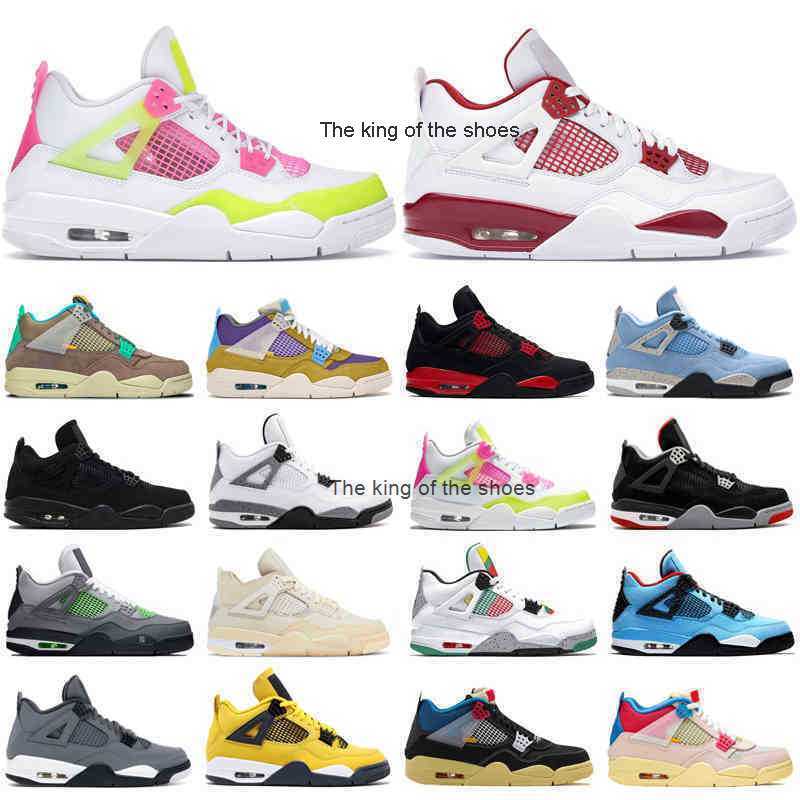 

J4S OGJ4s OG2023 OG High Quality 4s Red Thunder Basketball Shoes Jumpman 4 University Blue White Oreo Sail Black Cat Green Metallic Bred Mens Trainers, Fire red
