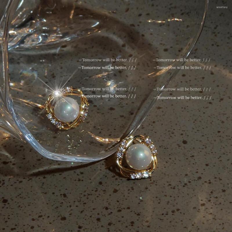 

Dangle Earrings Micro Set Zircon Geometric Triangle Pearl For Female Japanese And Korean Minority French Luxury 14k Plating