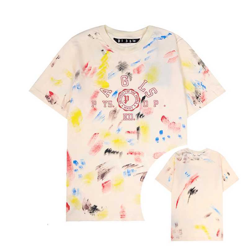 

Mens Designer Hand-painted Luxury Tees Graffiti Pa Womens Fashion Angle Short Sleeve Casual Streetwear Tops T-shirts 45