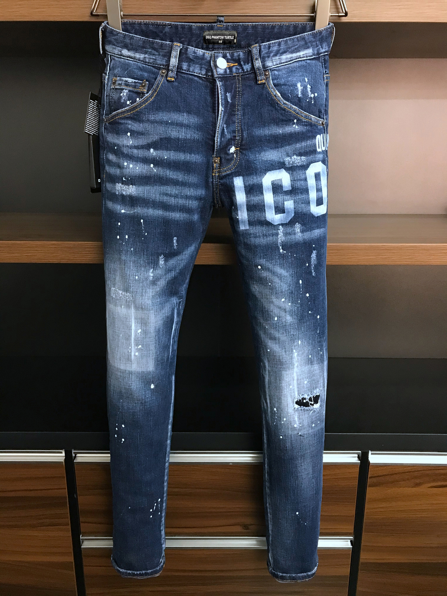 DSQ PHANTOM TURTLE Men's Jeans Classic Fashion Man Jeans Hip Hop Rock Moto Mens Casual Design Ripped Jeans Distressed Skinny Denim Biker Jea