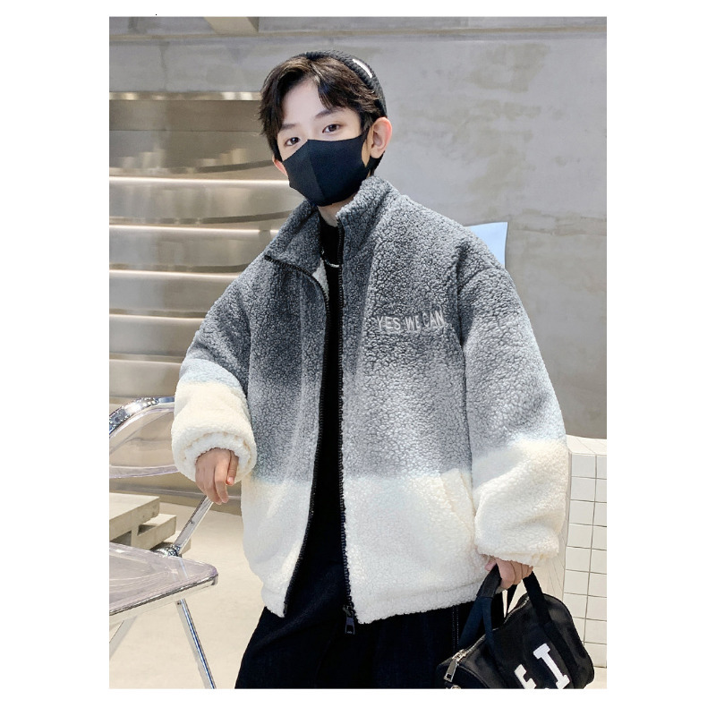 

Coat Fashion Gradient Snowsuits Outerwears Winter Boys Children's Jackets Lamb Thick Wool Blends Kids Clothes for Teen Coats 230311, Gray