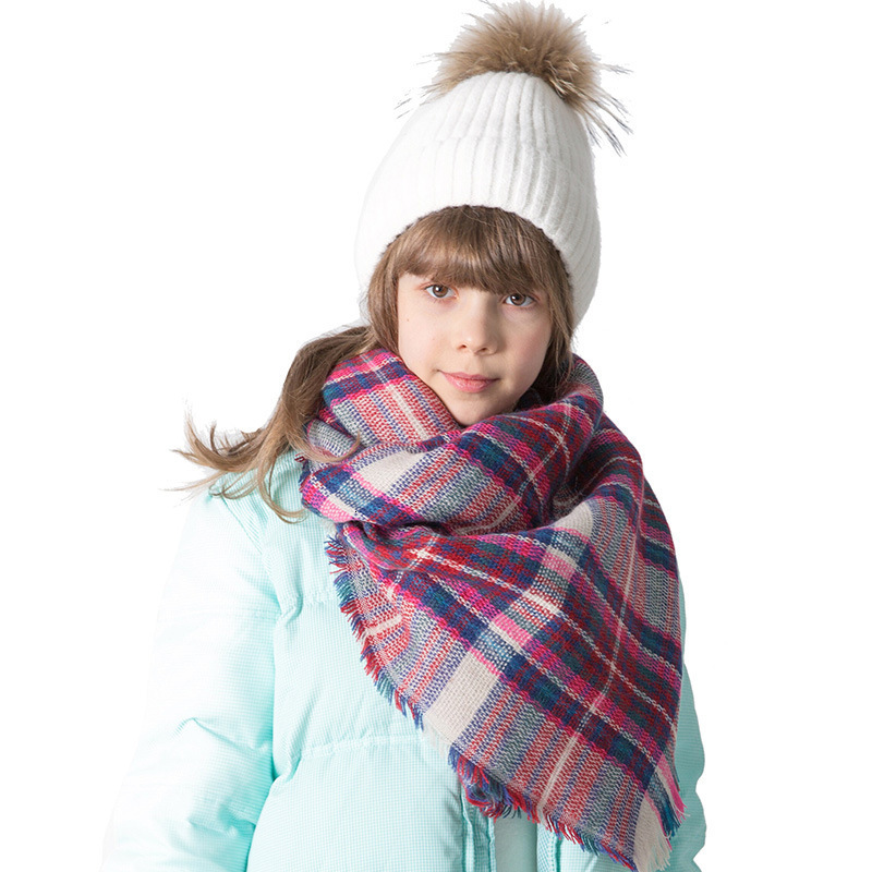 

Scarves Wraps CHENKIO Winter Kids Scarf Warm Shawls Children Warmer Cashmere Feel 230311, No.3
