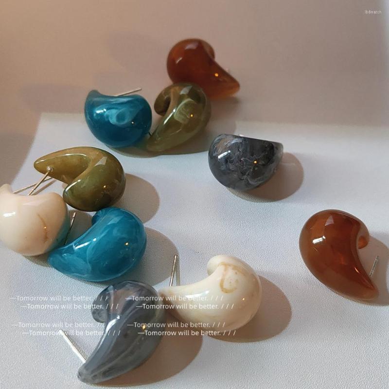 

Dangle Earrings Fresh Blue Candy-colored Drop-shaped Female Korea Autumn And Winter Niche Cold Wind Personality Ear Jewelry