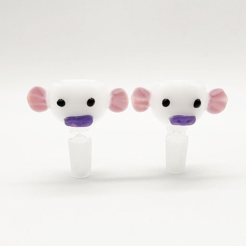 

DPGB075 Smoking Accessories 14Mm 18Mm Colored Pig Shape Glass Bowl