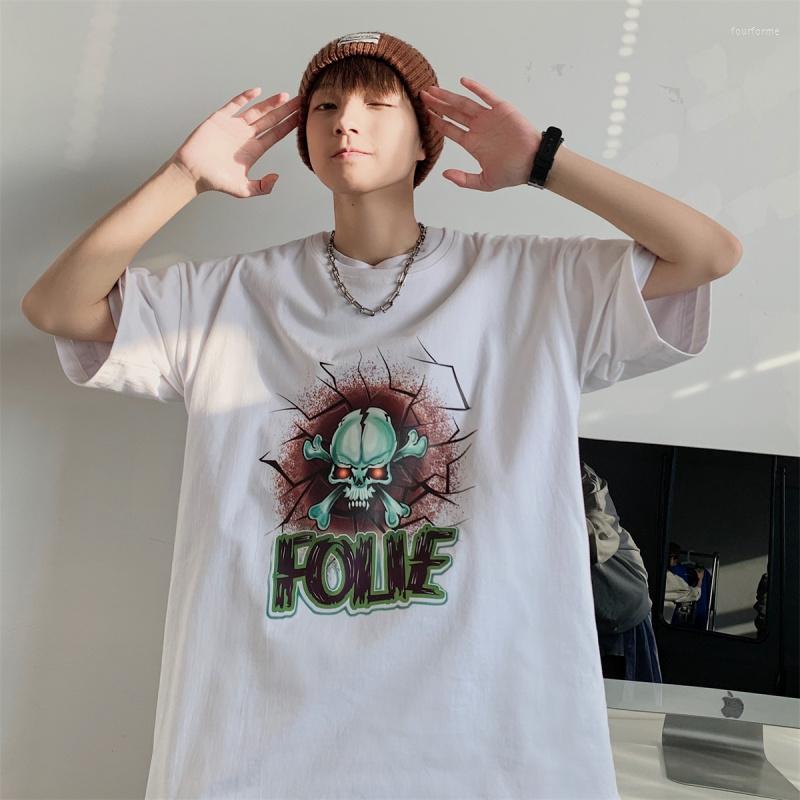 

Men's T Shirts Skulls Graphic Mens Fashion Trends Oversized Streetwear Tops Gothic Teenage Plus Size Cotton Tees Summer Casual Clothes, Black