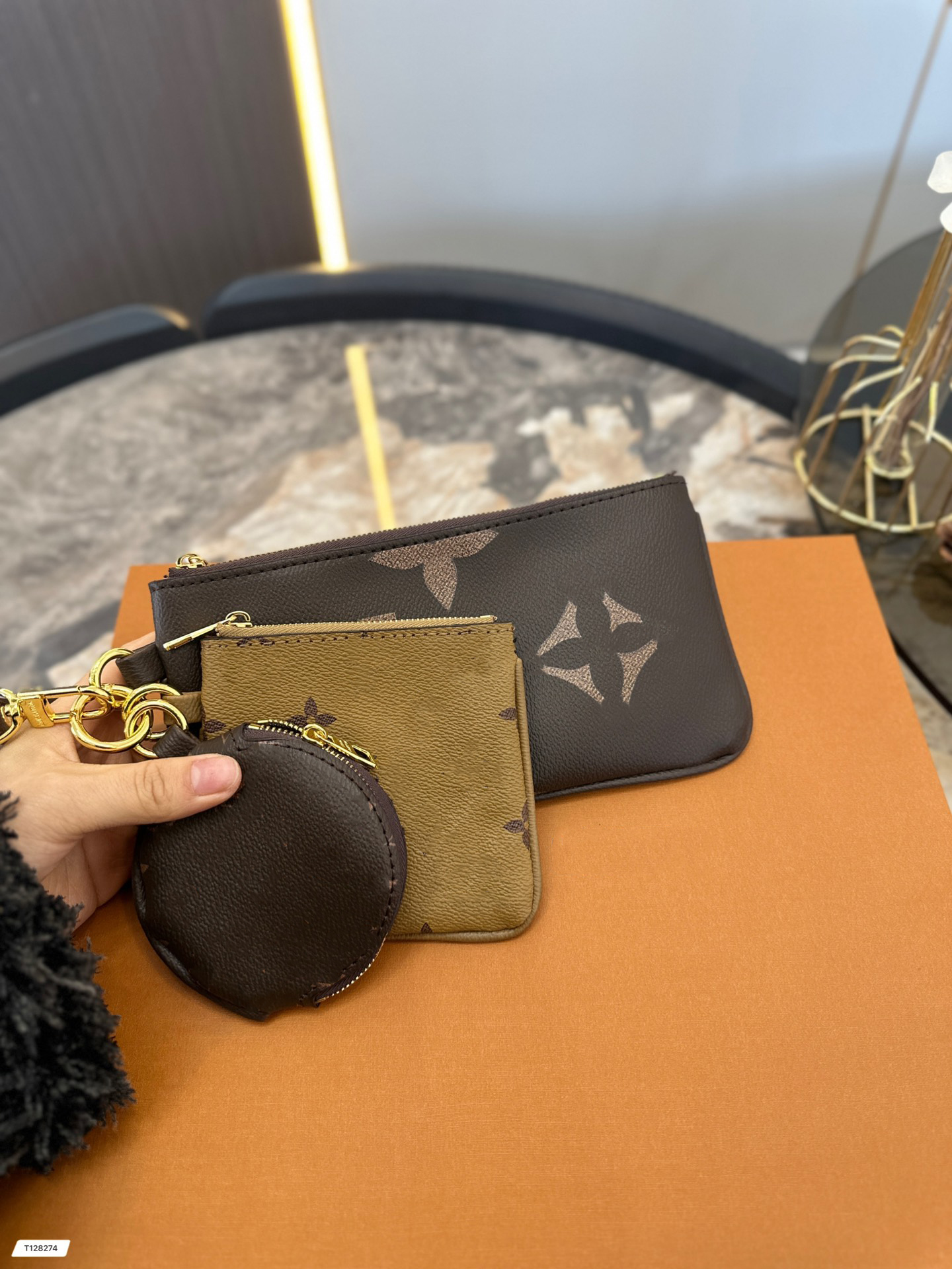 

classic Design 3 piece Coin Purses Pochette Kirigami Wallet Womens purse Coin Purses Double hasp Wallets Fold Card Holder Passport Holders Key Pouch, #4