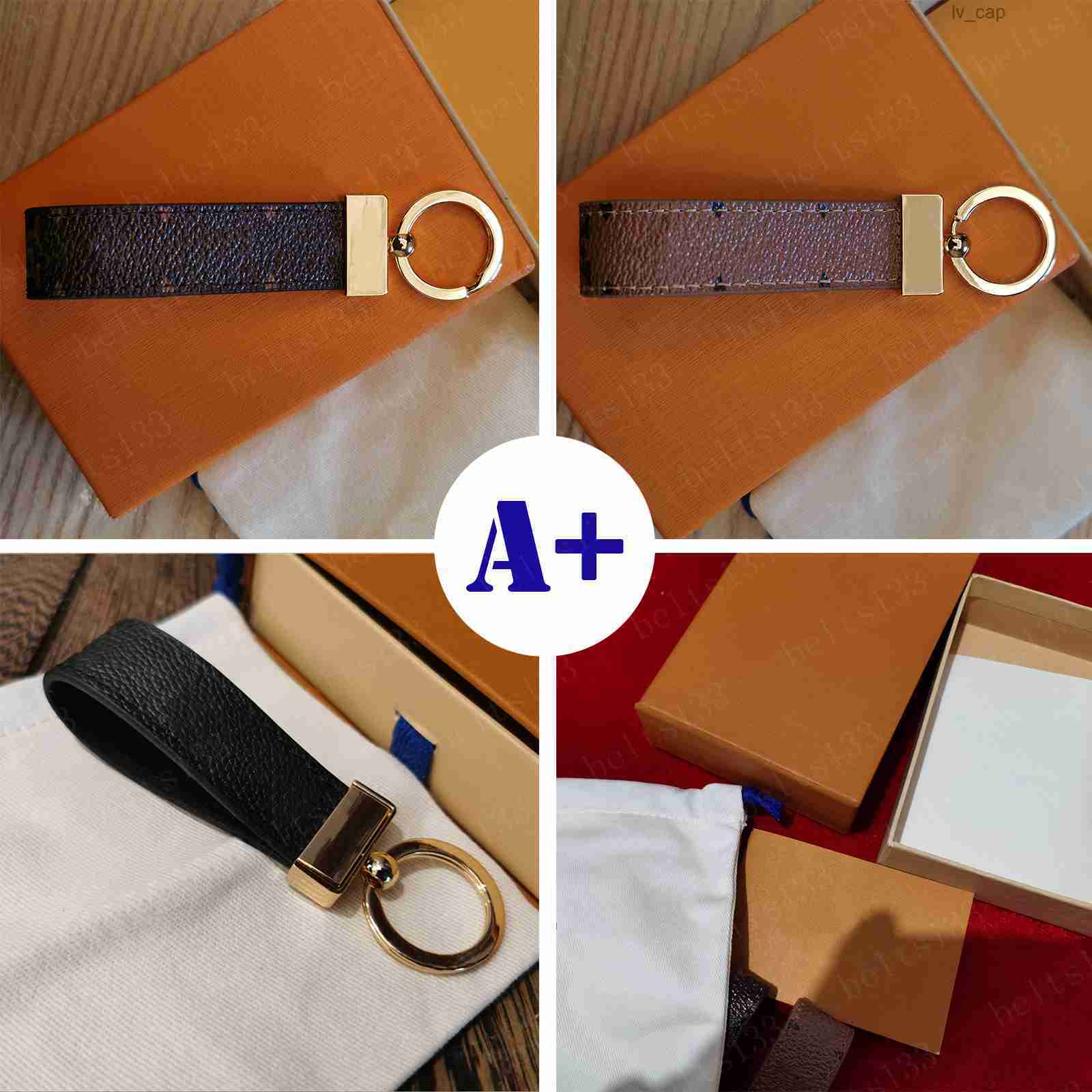 

2021 Keychain Key Chain Buckle Keychains Lovers Car Handmade Leather Men Women Bags Pendant Accessories 5 Color 65221 with box dust bag