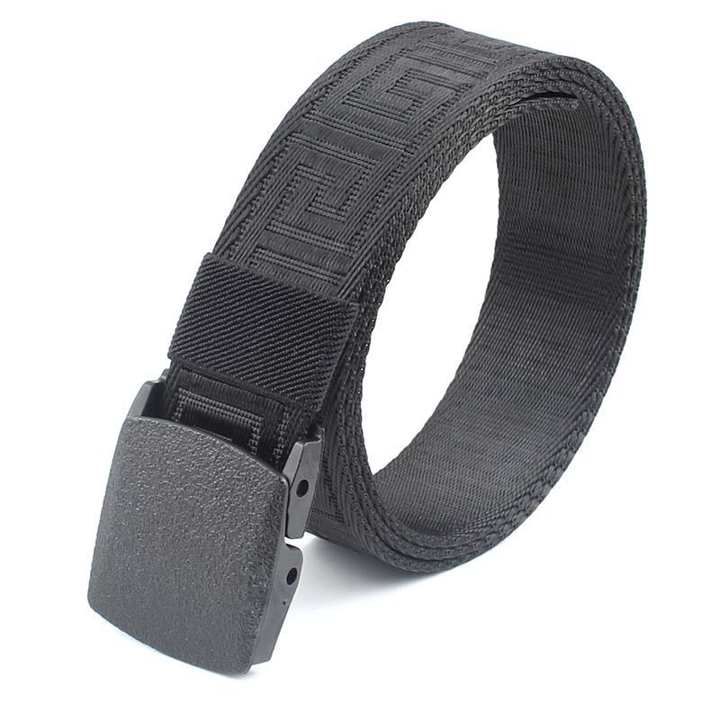 

Belts 125cm Men Tactics Nylon Canvas Square Smooth Buckle Weave Pattern Girdle Outdoor Sports Man Waistband KT154, Black