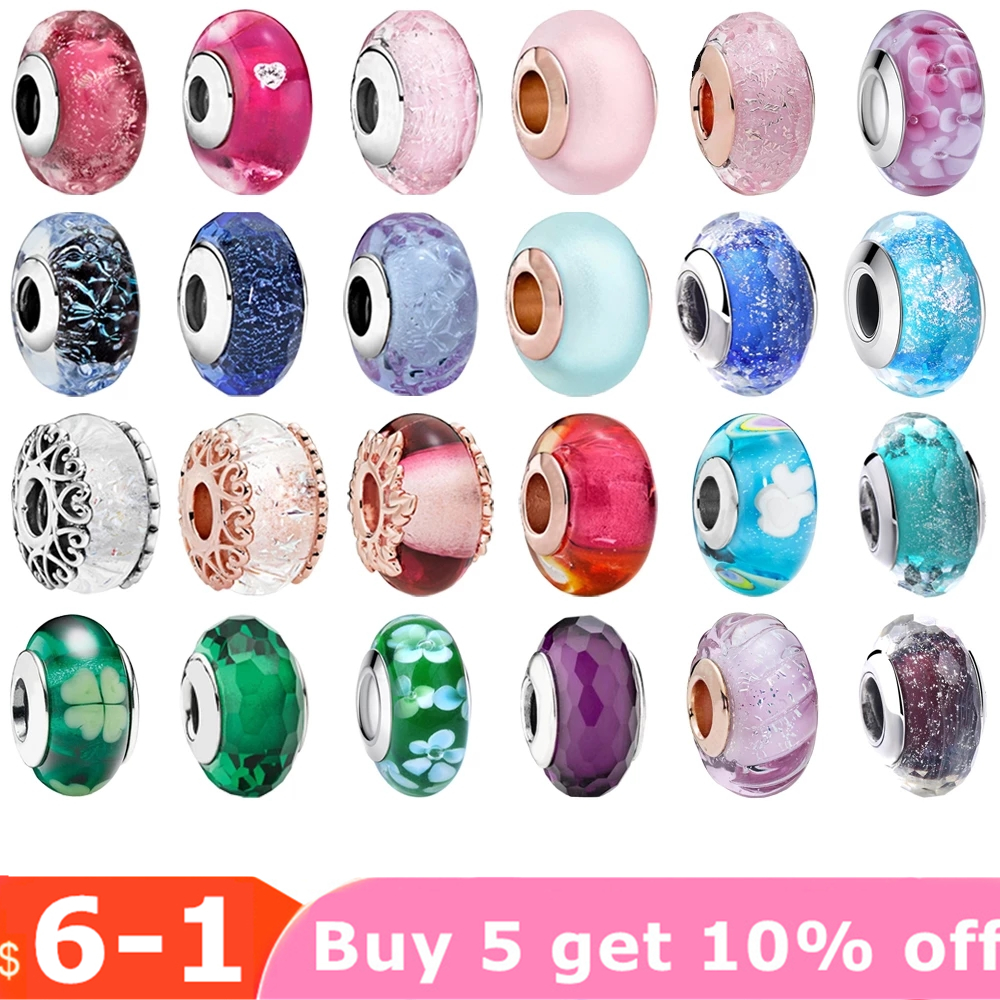 

925 silver Fit Pandora Original charms DIY Pendant women Bracelets beads New Murano Glass Beads Charms