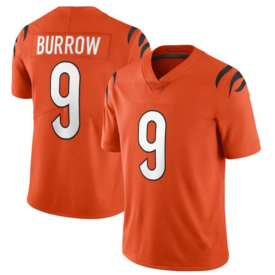 

9 Joe Burrow 1 Ja'Marr Chase Football Jersey Tee Higgins Sam Hubbard Mixon Evan McPherson Hayden Hurst Tyler Boyd Trey Hendrickson Kevin Huber Men Women Youth Kids, Mens