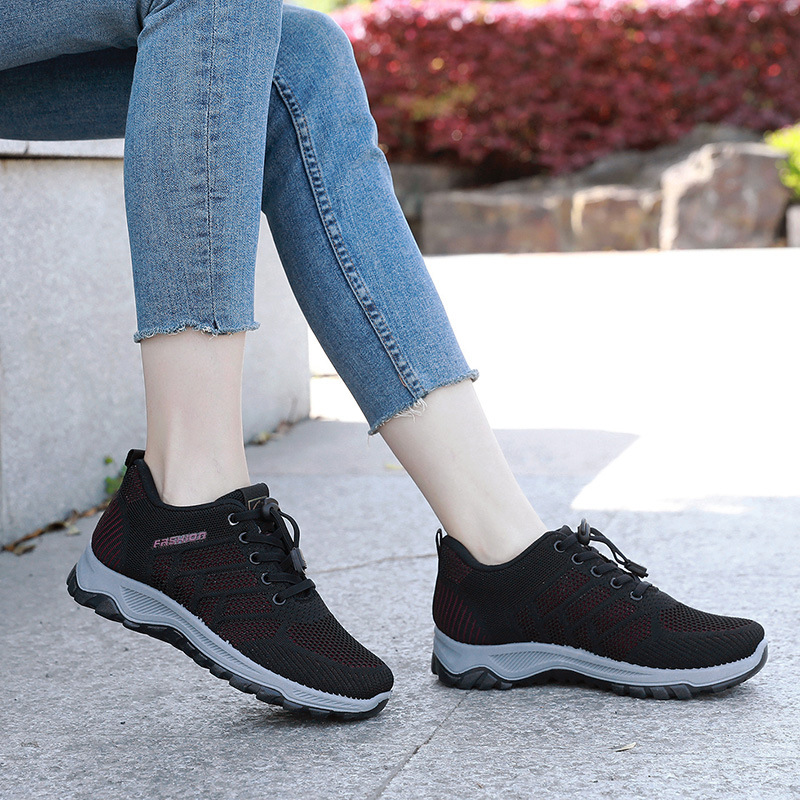 

Casual Mens Womens Sneakers Running Shoes Breathable mesh comfortable Men's walking shoes Size 36-44 Platform Trainer Mesh Shock Absorber Sports Athletic Gym Shoes, Black
