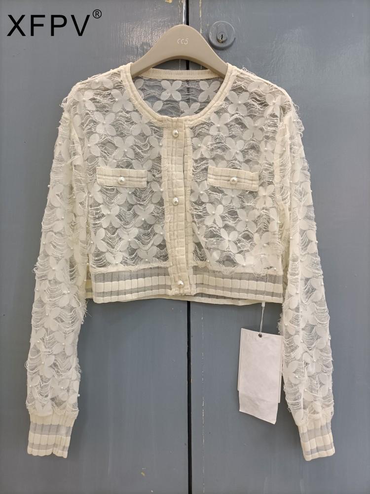 

Women' Jackets Women Hollow Out Lace Flower Nail Beadssunscreen Clothes Short Coat Top Ladies Sweet Korea Girl' Summer 2023 SM2677Wome, Black