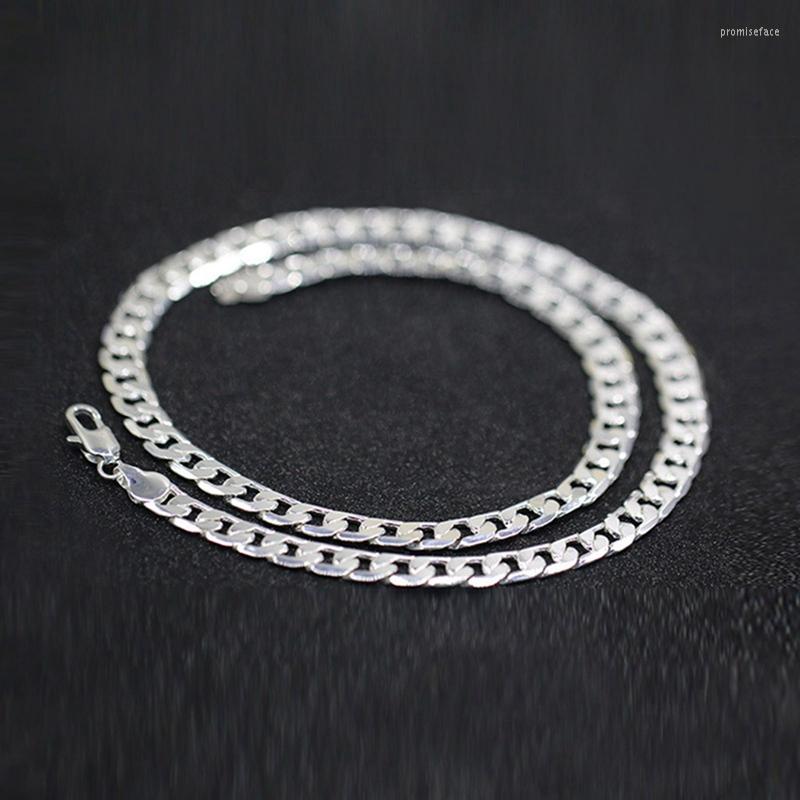

Chains Silver Plated Copper Necklace Chain For Men Cuban Male Neck Jewelry