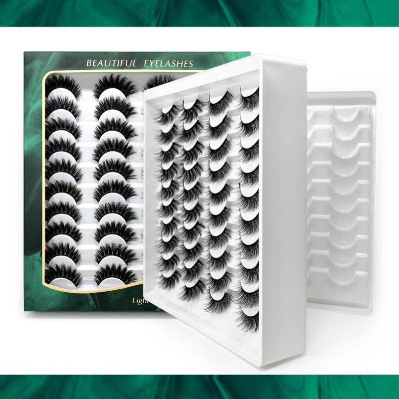 

False Eyelashes 5/10/20/40Pairs 3D Mink Lashes Natural Dramatic Volume Fake Makeup Eyelash Extension Silk Faux ClisFalse