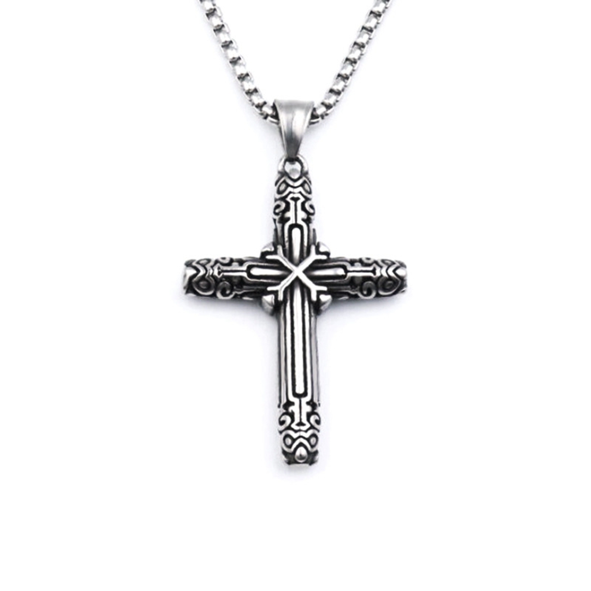 

10Pcs Fashion Cross Pendant Necklace For Men Trend Hip Hop Street Jewelry