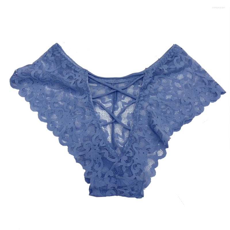 

Women's Panties Sexy Ladies Low Waist Lace Thongs Underwear Women Seamless Cutout Briefs, Blue
