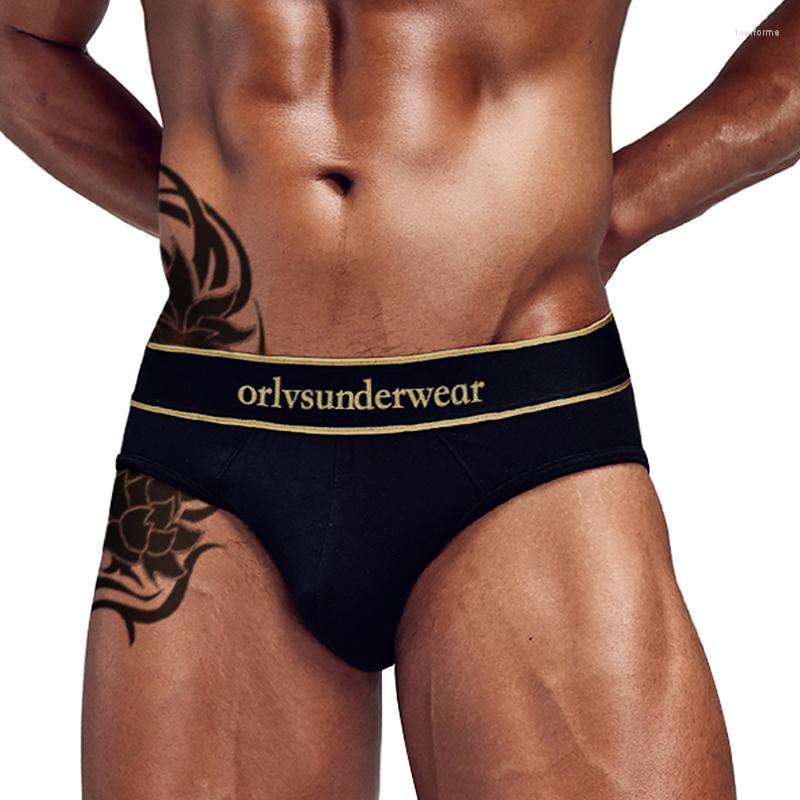 

Underpants ORLVS Gay Sexy Underwear Men Briefs Cuecas Cotton Comfortable Men's Panties U Convex Pouch OR6221, Or6604-white