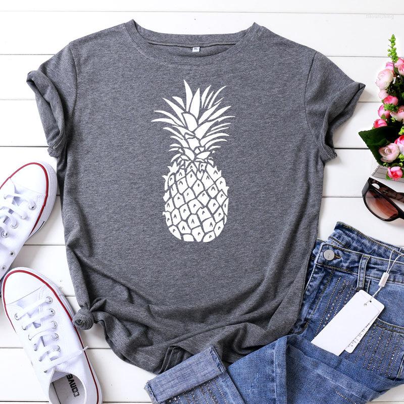 

Women' T Shirts Cotton Summer Funny Women' T-shirt O-Neck Harajuku Cute Pineapple Top Casual Female Shirt Oversized Size -5XL, Green